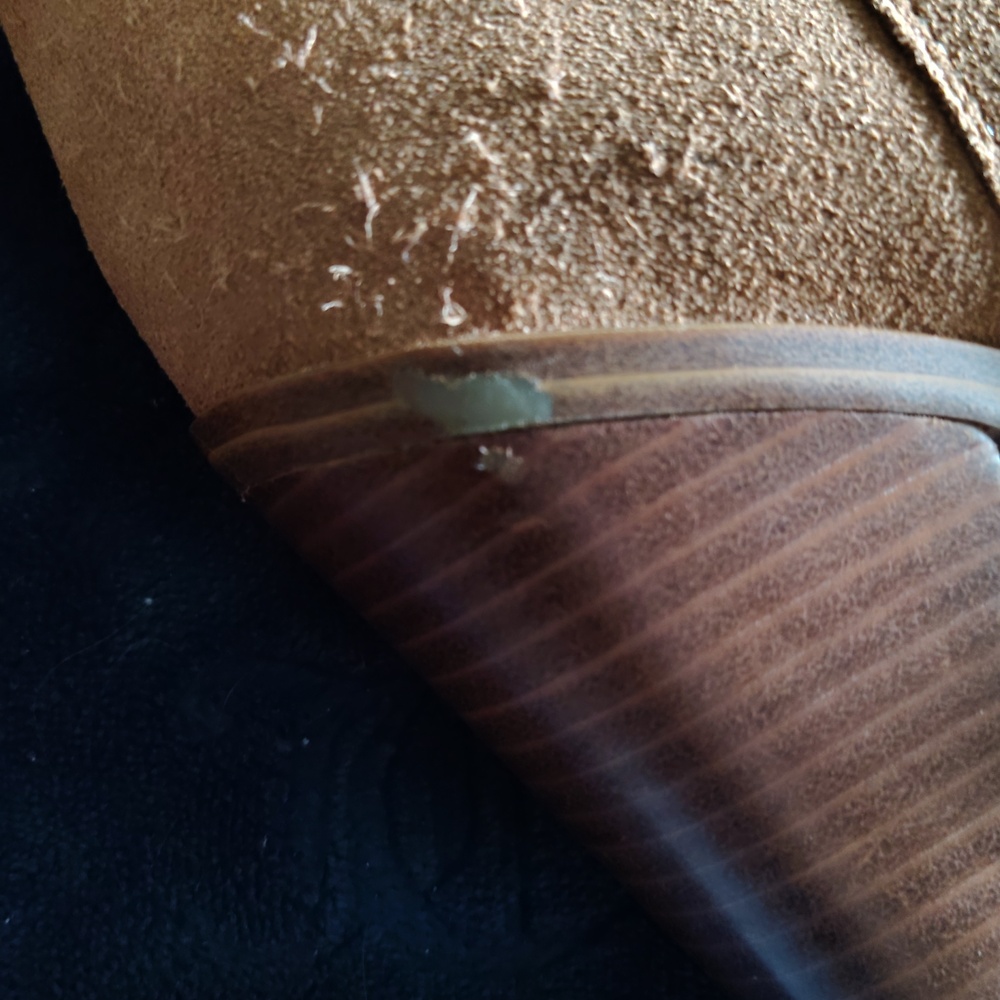 Marc Fisher Suede Western Ankle Boots - Tan - Picture 4 of 6